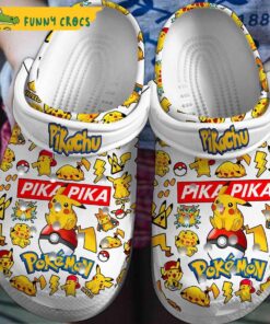 Pika Pika White Pikachu Crocs Slippers