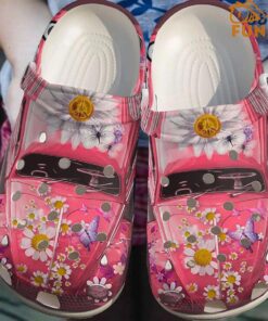 Pink Car Hippie Crocs Shoes