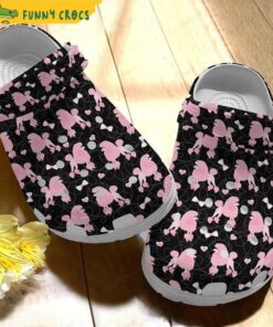 Pink Poodle Pattern Dog Crocs Shoes