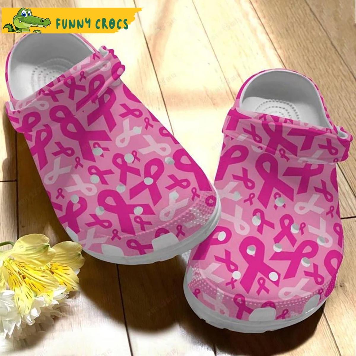 Pink Ribbons Breast Cancer Crocs Slippers