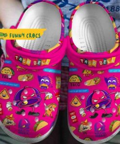 Pink Taco Bell Crocs Clogs Shoes