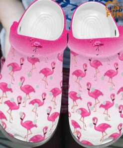 Pinky Flamingo Lovers Crocs Slippers