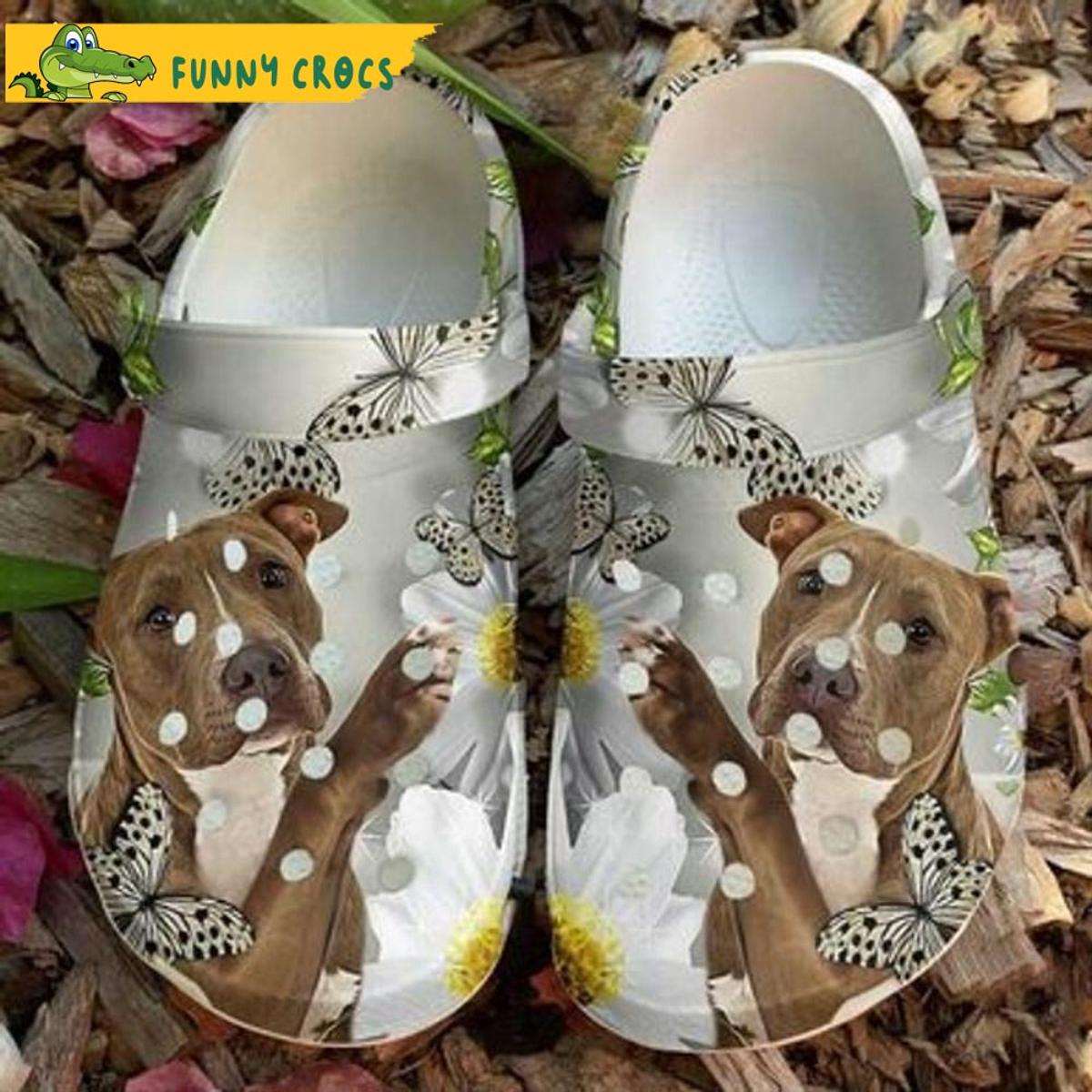 Pitbull Daisy Butterfly Cute Crocs Clog Slippers