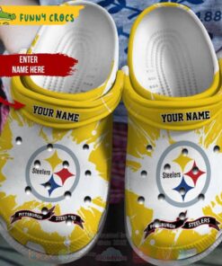 Pittsburgh Steelers Yellow Nfl Custom Name Crocs Clog Shoes