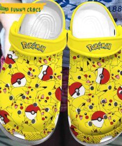 Pokeball And Pikachu Crocs Clog Slippers