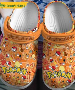 Pokemon Chamander Pattern Orange Crocs Clog Shoes