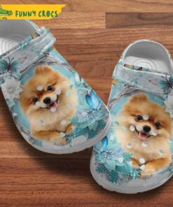 Pomeranian Dog Face Crocs Clog Shoes