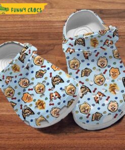 Pomeranian Dog Pattern Blue Crocs Slippers