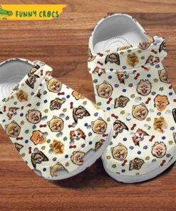 Pomeranian Dog Pattern Yellow Crocs Sandals