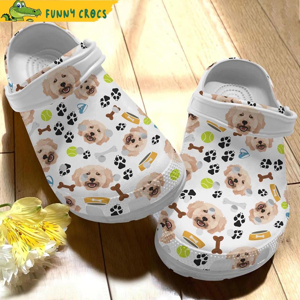 Poodle Pattern Red Crocs Clog Shoes