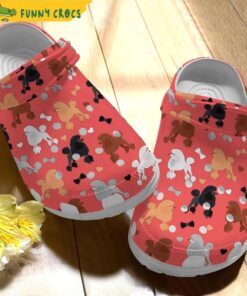 Poodle Pattern Red Crocs Clog Shoes