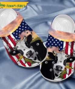 Portrait Of Dairy Cow On The Farm Pattern Crocs Clog Slippers
