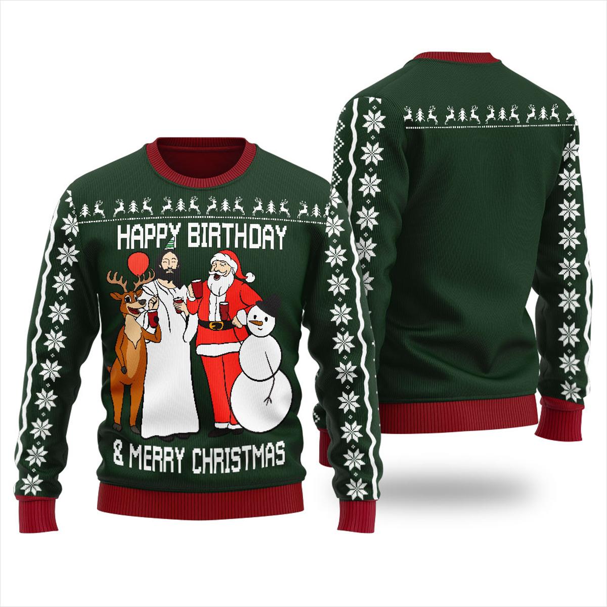 Funny Happy Birthday Jesus Funny Christmas Sweaters