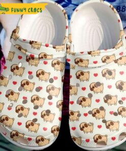 Funny Pug Puppy Rose Dog Crocs Slippers