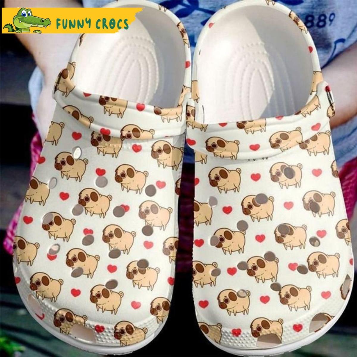 Pug Dog Purple Flower Animal Crocs Clog Shoes