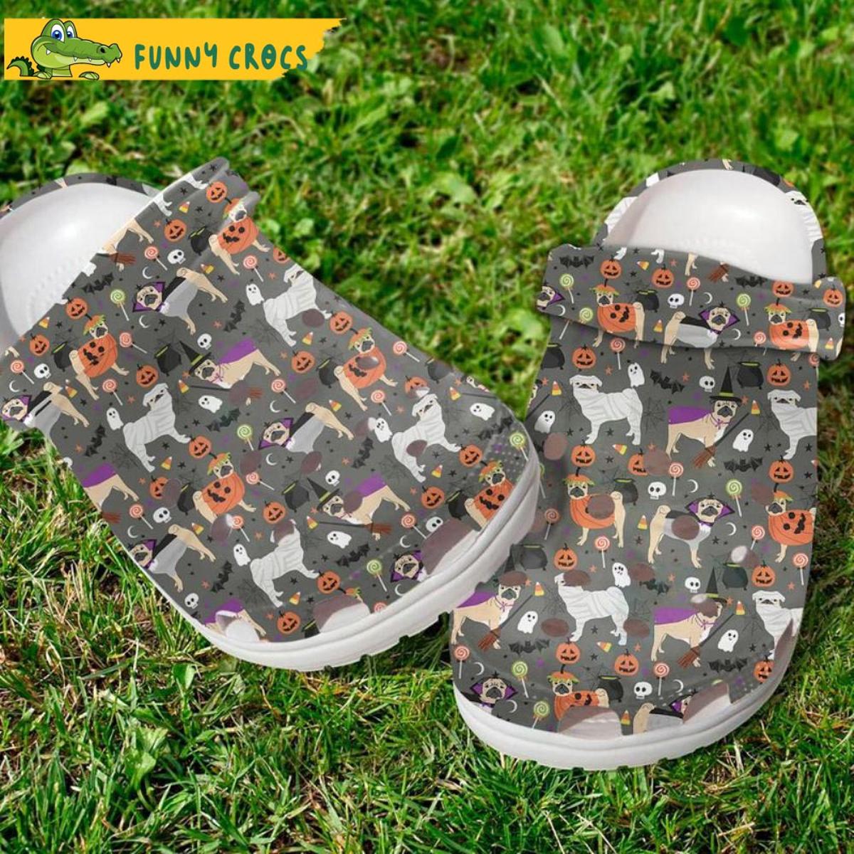 Pug Dog Purple Flower Animal Crocs Clog Shoes