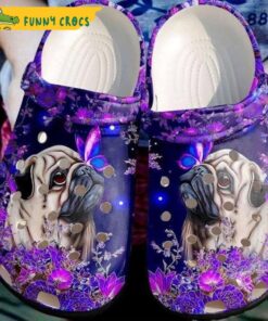 Pug Floral Pattern Dog Crocs Shoes