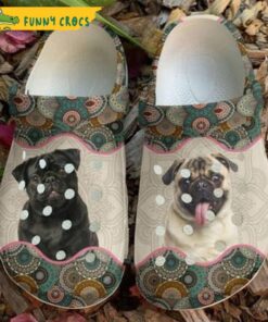 Funny Pug Flowers Garden Dog Crocs Shoes