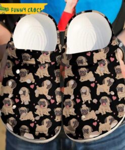 Pug Puppies Hearts Happy Valentine’s Day Crocs Shoes