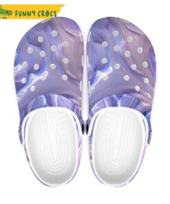 Purple 80s Retro Groovy Marble Crocs Slippers