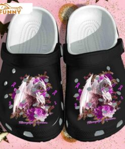 Purple Flower Ribbon Dragon Crocs Shoes
