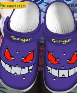 Purple Gengar Pokemon Crocs Slippers