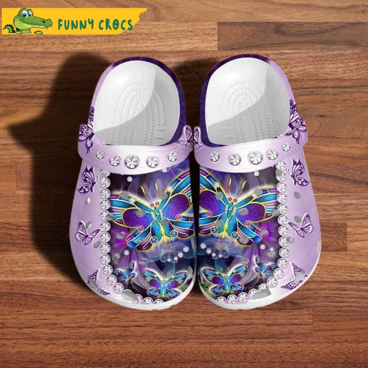 Purple Butterfly Pretty Light Weighting And Useful Design Crocs Sandals