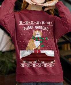 Purry Navidad Funny Cat Xmas Sweater