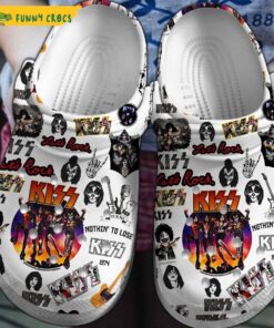 Nothin’ To Lose Kiss Black Crocs Slippers