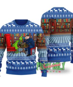 Ronaldo Playing Chest With Grinch Funny Christmas Sweater