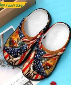Rooster Chicken American Patriot Happy 4th Of July Independence Day Crocs Slippers