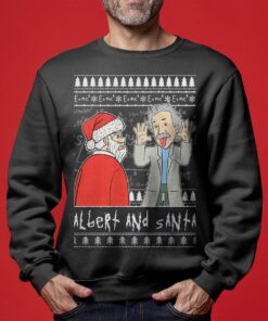 Santa And Albert Einstein Ugly Christmas Sweater