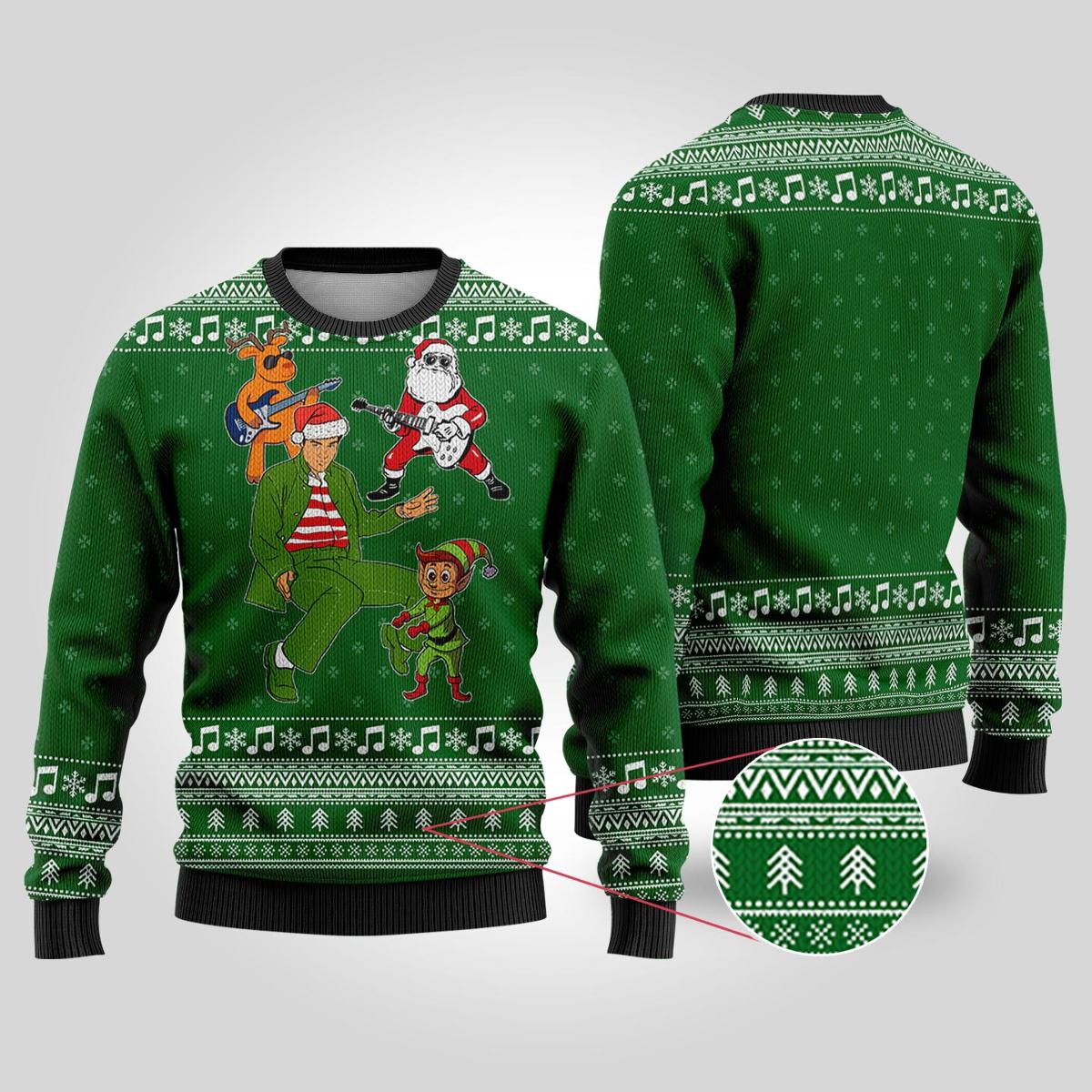 Snowman Scrolling Santa National Lampoon Christmas Sweater