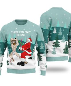 Santa Fighting For Christmas Funny Christmas Sweaters