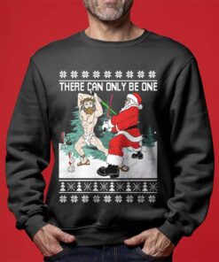 Santa Fighting For Christmas Ugly Sweater