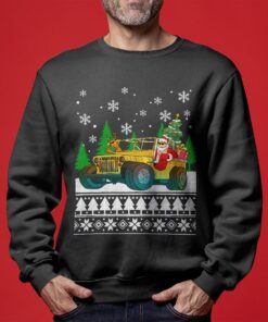 Santa Jeep Ugly Christmas Sweaters