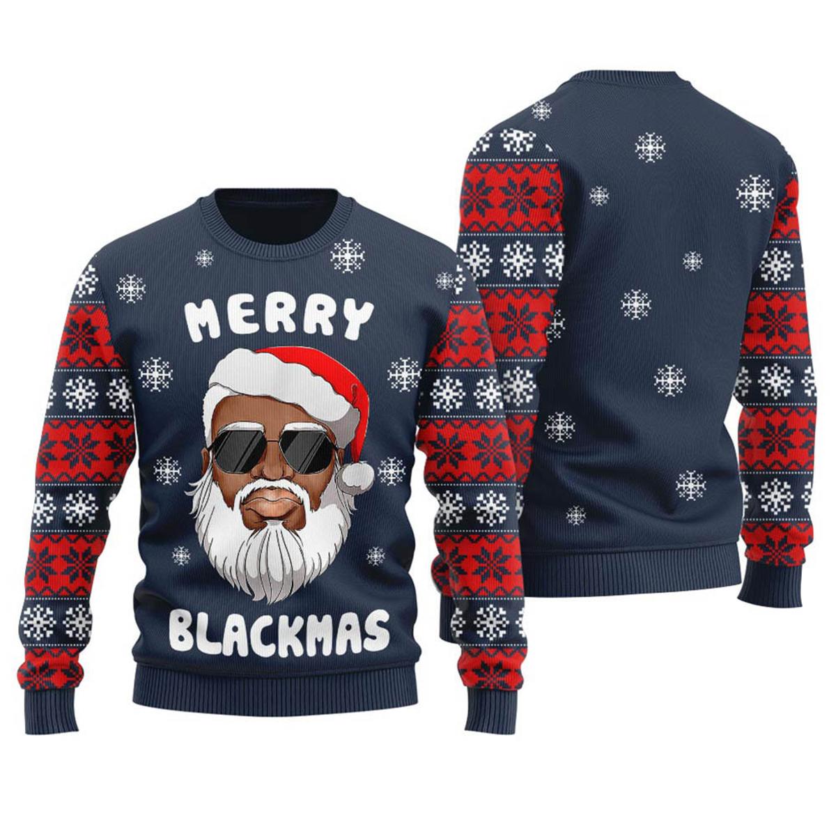 African American Santa Funny Christmas Sweaters