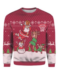 Santa Playing Basketball Christmas Sweater