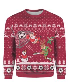 Santa Playing Soccer Christmas Sweater