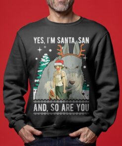 Santa Princess Mononoke Mens Christmas Sweater