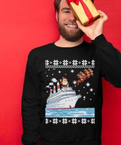 Santa Reindeer Ship Christmas Sweater