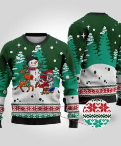 Santa Reindeer Snowman Christmas Sweater