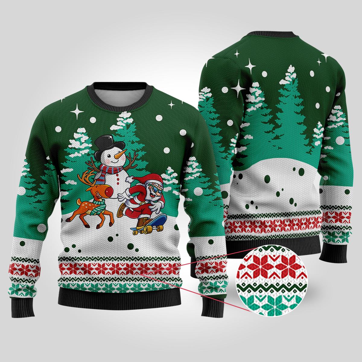 Funny Santa Reindeer Snowman Funny Christmas Sweaterss