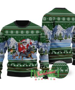 Santa Riding Dachshund Christmas Sweater