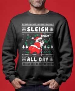 Santa Sleigh All Day Dirty Christmas Sweater