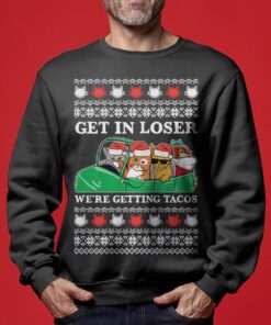 Santa Tacos Cat Funny Christmas Sweaters