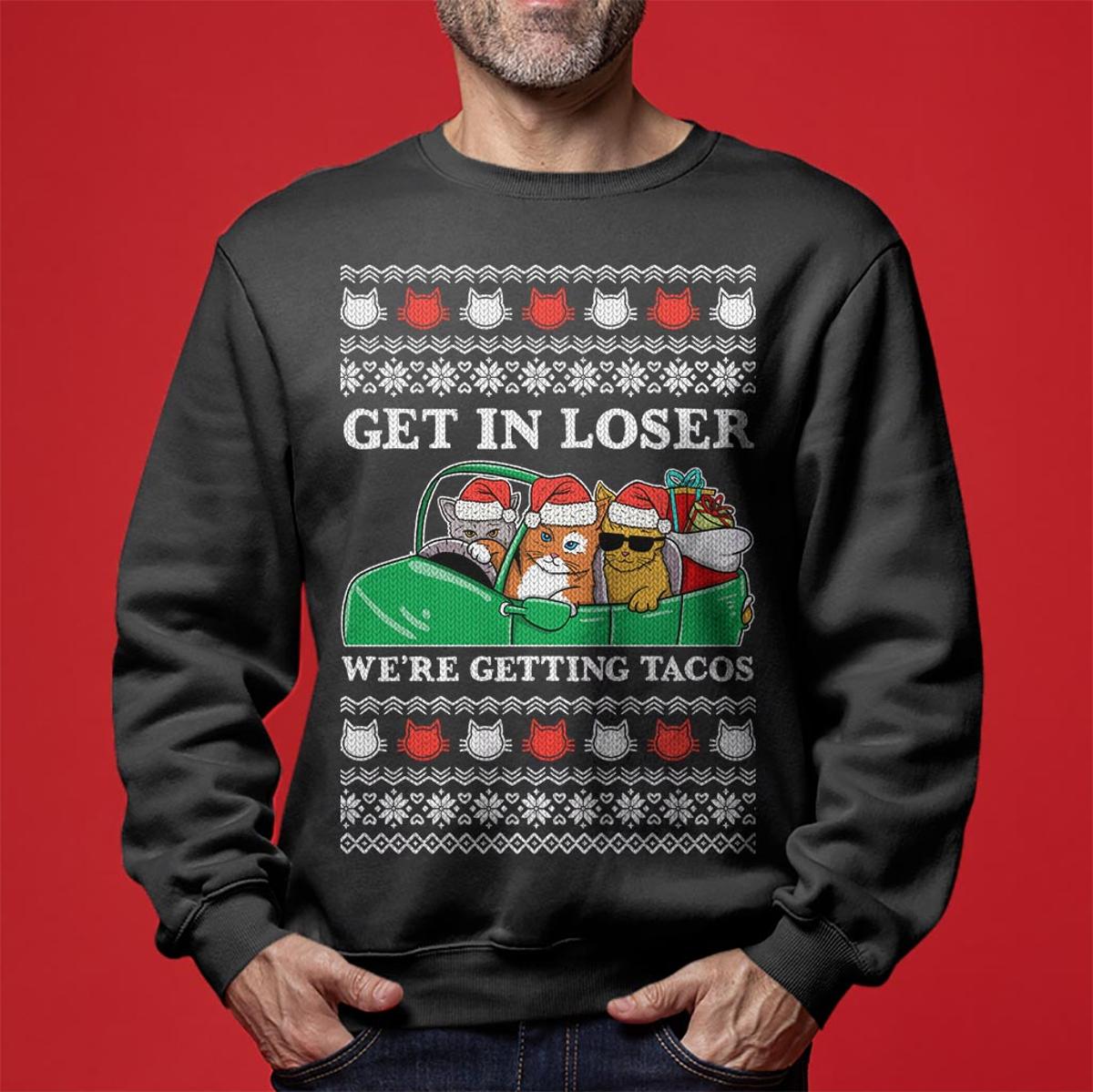 Funny Tacos Cat Christmas Sweater