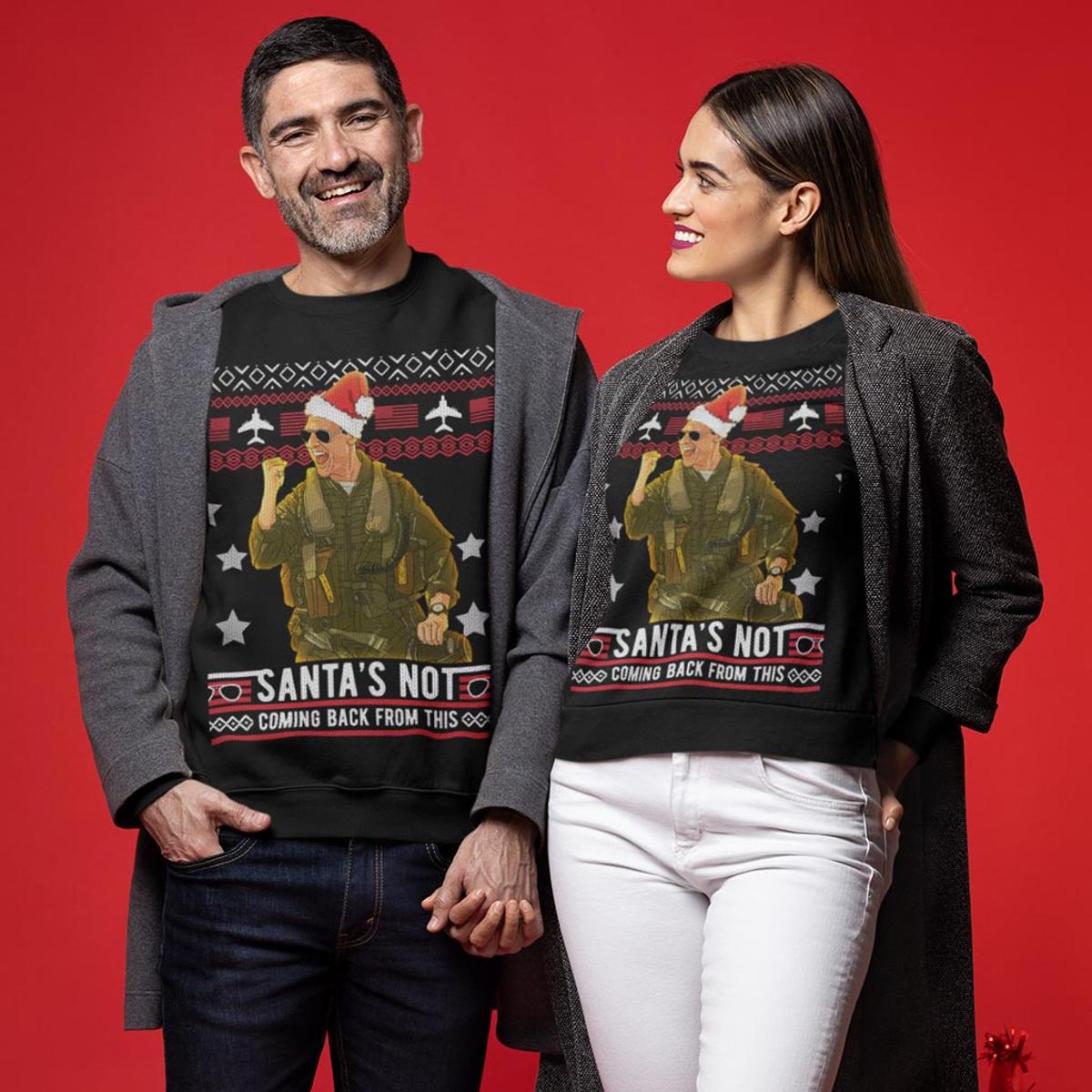 Santa’s Not Coming Back Top Gun Christmas Sweater