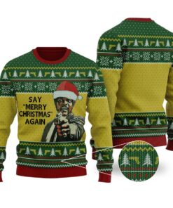 Say Merry Christmas Again Pulp Fiction Ugly Sweater