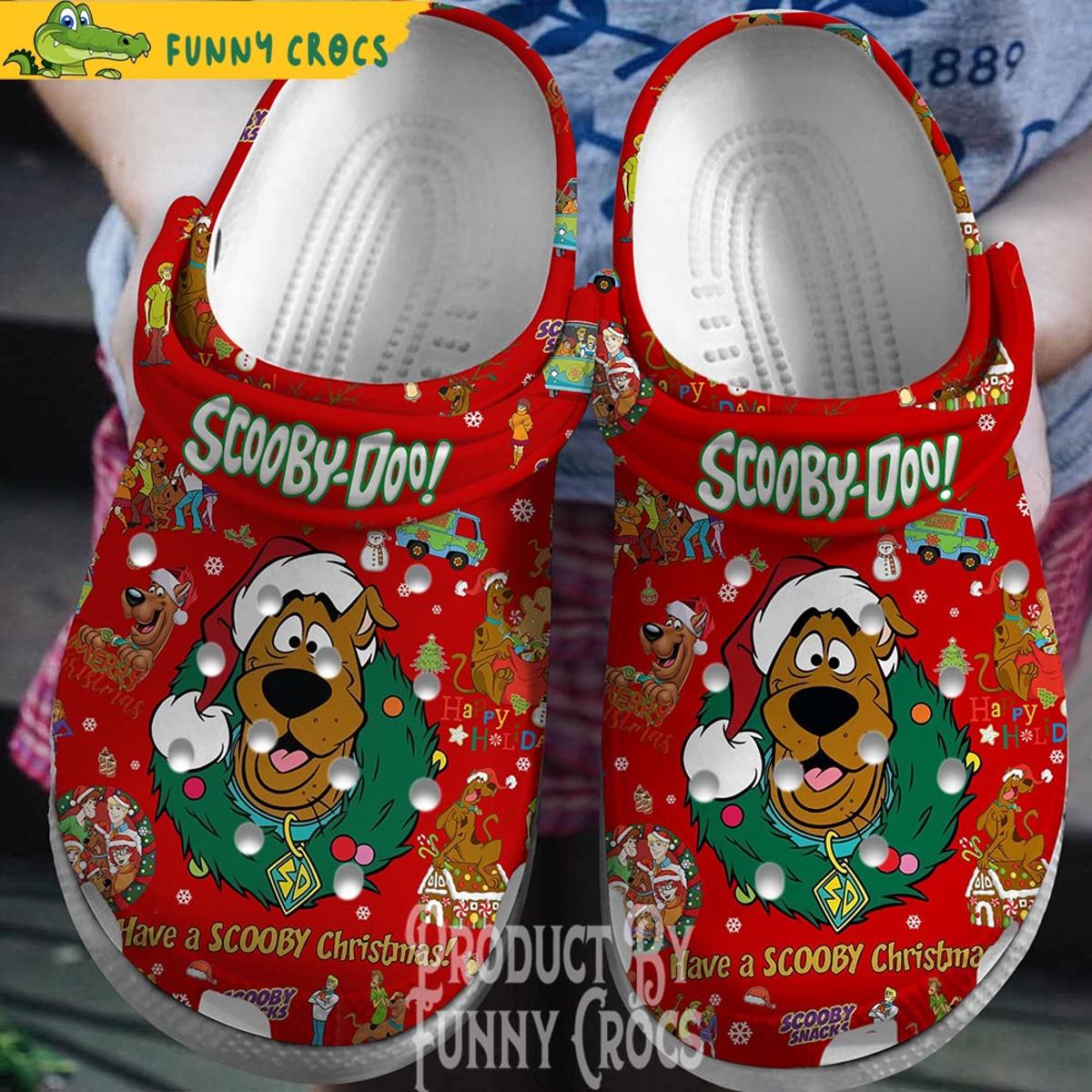 Scooby Doo Christmas White Crocs Shoes